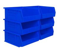 Akro-Mils 30235 AkroBins Plastic Storage Bins, Space-Saving Stackable Bins for Garage, Pantry, Craft Organization, 27,6 cm x 27,9 cm x 12,7 cm, Blue, 6-Pack