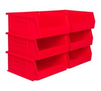 Akro-mils 30235 empilage de rangement en plastique à suspendre Akro Poubelle, 27,9 cm par 27,9 cm par 12,7 cm, Rouge, étui de 6