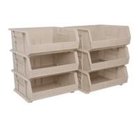 Akro-mils 30250 38,1 cm par 40,6 cm par 17,8 cm de rangement en plastique empilables à suspendre Akro Poubelle, Berry, 6-pack, 30250STONE