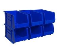 Akro-Mils 30260 Plastic Storage Stacking Hanging Akro Bin, 18-Inch by 11-Inch by 10-Inch, Blue, Case of 6