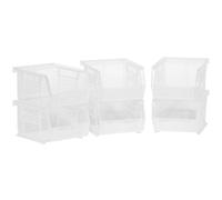 Akro-Mils AkroBins 08212SCLAR 30210 Lot de 6 bacs de rangement empilables à suspendre en plastique transparent 12,7 x 10,2 x 7,6 cm