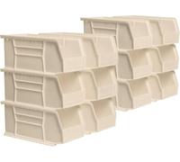 Akro-Mils AkroBins 30230 Lot de 12 bacs de rangement empilables à suspendre en plastique, 27,9 x 12,7 x 12,7 cm, pierre