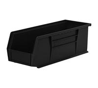 Akro-Mils AkroBins 30234 Lot de 12 bacs de rangement empilables à suspendre en plastique 38,1 x 12,7 x 12,7 cm, noir
