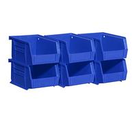 Akro-mils Six Lot de 30210 Akrobins d'empilage de rangement en plastique pour l'artisanat et matériel, 08212Blue