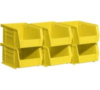 Akro-mils Six Lot de 30210 Akrobins d'empilage de rangement en plastique pour l'artisanat et matériel, 08212Yello