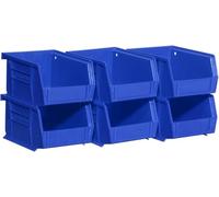 Akro-mils Six Lot de 30210 Akrobins d'empilage de rangement en plastique pour l'artisanat et matériel, 08212Blue