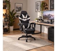 Akron chaise gaming de bureau ergonomique inclinable noir et blanc