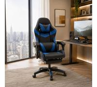Akron chaise gaming de bureau ergonomique inclinable noir et bleu