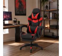 Akron chaise gaming de bureau ergonomique inclinable noir et rouge