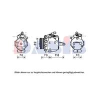 Aks Dasis Compresseur Climatisation Compatible Pour Mitsubishi Colt Vi 851965N