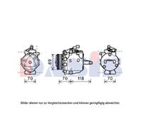 Aks Dasis Compresseur Climatisation Compatible Pour Mitsubishi Colt Vi 851965N
