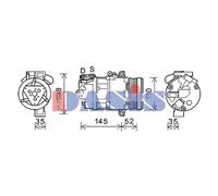 AKS DASIS Compresseur Climatisation Convient pour BMW Z4 Roadster Coupé 852823N