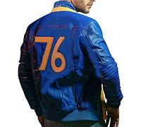 Aksah Fashion 76 Blue Vault Fall out Blue Fallout Veste en similicuir pour homme, bleu, M