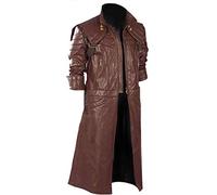 Aksah Fashion Devil May Cry 5 DMC Dante Manteau long en cuir marron pour homme, Cuir véritable., XL