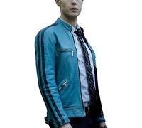 Aksah Fashion Dirk Gentlys Detective Agency Samuel Holistic Veste en cuir bleu pour homme, bleu, L