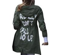 Aksah Fashion Melania Trump Veste verte à capuche avec inscription I Really Don't Care Do U, melania trump veste verte, XXL