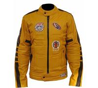 Aksah Fashion S The Bride Kill Bill Uma Thurman Veste en cuir pour homme Jaune, jaune, S
