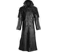 Aksah Fashion Van Helsing Hugh Jackman Steampunk Gothique Trench en cuir pour homme, Cuir véritable., XL