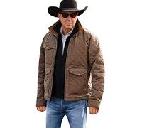 Aksah Fashion Veste matelassée en coton Kevin Costner Yellowstone pour homme | Veste marron John Dutton, marron, XXL