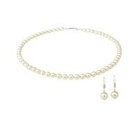 Akshetri® Pearl Moti Mala | Parure de bijoux en perles pour femme | Mala Haar d'eau douce | Collier Moti | Parure de bijoux avec boucles d'oreilles pour femmes et filles | Collier de perles des mers