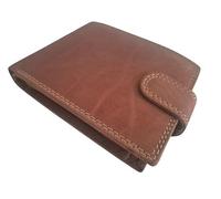 AKSHIDE AH-EB02 Portefeuille à deux volets en cuir véritable pour homme avec poche pour pièces de monnaie, emplacements pour cartes et fenêtre pour carte d'identité, peau, Standard, 2 volets