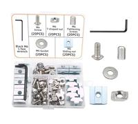 Akso Aoyupe Ensemble d'écrous de connexion de profil en aluminium 4040, style argenté, 1 kit