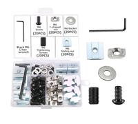 Akso Aoyupe Ensemble d'écrous de connexion de profil en aluminium 4040, style noir, 1 kit