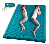 AKSOUL Matelas de couchage double auto-gonflant pour le camping : matelas gonflable ultra large et épais pour 2 personnes - lit portable léger avec pompe à pied intégrée pour le camping, la randonnée