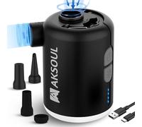 AKSOUL Pompe à Air Électrique Portable: Pompes Alimentées par Batterie Rechargeable 1600-4000mAh pour Produits ggonflables (Basique, Classique, Minuscule, Amélioré)