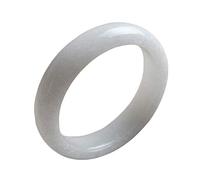 AKT Bracelet Jade Blanc Naturel Bijoux de Tempérament pour Femmes Accessoires de Pierres Précieuses Bracelet en Jade Véritable,55-56mm