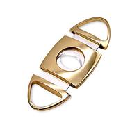 AKT Coupe-Cigare en Alliage de Zinc Guillotine à Cigare à Double Lame en Acier Inoxydable Mini Outils de Ciseaux à Cigares en Métal,Gold