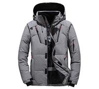 AKT Doudoune d'hiver pour Homme Manteaux Épais Thermiques Parka de Neige Veste en Duvet de Canard Chauffée pour Homme,Gray,M