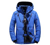 AKT Doudoune d'hiver pour Homme Manteaux Épais Thermiques Parka de Neige Veste en Duvet de Canard Chauffée pour Homme,Blue,M