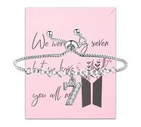 AKTAP Bracelet K-pop « We Were Only Seven But We Have You All Now » - Cadeau de l'armée coréenne pour les fans, Small, Acier inoxydable Cuivre