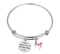 AKTAP Bracelet super héros pour femme avec inscription « I Don't Need You To Tell Me Who I Am », 6.0cm, Acier inoxydable