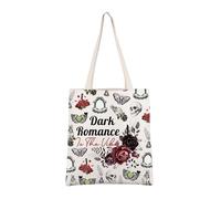 AKTAP Dark Romance Book Merch Dark Romance Is The Vibe Sac fourre-tout Dark Romance Reader Cadeaux Smut Book Lover Cadeaux Bookish, Sac fourre-tout Dark Romance, 14.56*12.59*0.19 inches.
