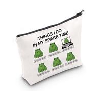 AKTAP Trousse de maquillage amusante grenouilles cadeaux grenouilles Things I Do in My Spare Time Read About Frogs Zipper Pouch Bag for Frog Lovers Women, Frogs Spare Time-ht, MB