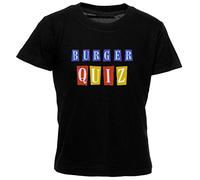 Aktaul Burger Quiz Unisexe Garçon Filles T-Shirt Manches Cortes Taille XL Kids Boys Girls T-Shirt Black Size XL