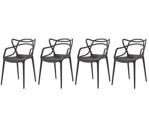 Aktion Masters Chaise 4-er Set Kartell Noir - 8058967157789
