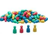 Aktiv Lernen-Lot De 100 Pions/Cônes D'halma En 4 Couleurs (25 Pièces En Rouge,Vert,Bleu,Jaune) 24 X 12 Mm-Re-Wood®