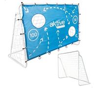 AKTIVE 49043 - But de football pour enfants avec toile d'entraînement, cages de football pour jardin 182 x 91 x 122 cm, entraînement football pour enfants, accessoires et jeux de football pour enfants