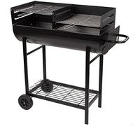 AKTIVE 52809 Barbecue à charbon et bois, hauteur réglable, dimensions 97 x 42 x 96 cm, double grille en acier et réservoir à