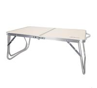 Aktive 52812 Table de Camping et de Plage Pliable avec Structure en métal, Plateau en Bois et Fermeture de sécurité Crème 60 x 40 x 26 cm