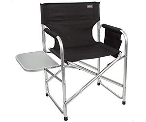 AKTIVE 52888 - Chaise directrice Pliable, 55 x 49 x 81 cm, chaises de Camping Pliantes, Table Rabattable, Aluminium, Poids Maximum 110 kg, Hauteur du Sol 43,5 cm