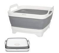 Aktive 52985 Évier de Camping Pliable en Plastique et Caoutchouc TPR avec Bouchon de Drainage 8,5 l 30,5 x 30 x 20/7 cm