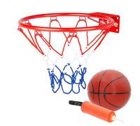 AKTIVE 54277 Panier de Basket-Ball Mural, 32 cm, échelle 1/1.4, Filet en Polyester et Anneau métallique, avec Ballon et gonfleur, Installation avec 4 vis fournies, pour Jouer à la Maison, terrasse ou