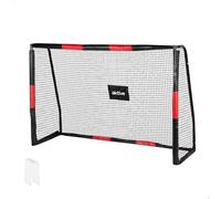 AKTIVE 54306 But de Football en Acier, Structure Amovible, Facile à Monter, 180 x 120 x 60 cm, avec Filet en Polyester, 6 piquets de Fixation, résistant et léger, idéal pour l'entraînement