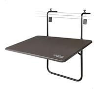 AKTIVE 61034 - Table Pliante Suspendue Multi-Positions pour Balcon, Table de Balcon Pliante 60X40cm, Table de Balcon Suspendue en Acier et Bois, 3 Positions, Supporte Max 20 kg