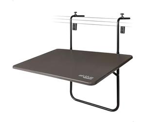 AKTIVE 61034 - Table Pliante Suspendue Multi-Positions pour Balcon, Table de Balcon Pliante 60X40cm, Table de Balcon Suspendue en Acier et Bois, 3 Positions, Supporte Max 20 kg