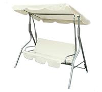 AKTIVE 61113 - Balancelle de Jardin d'Extérieur 3 Places Ivoire, Store Inclinable, Assise et Dossier Rembourrés, Chaise à Bascule de Jardin d'Extérieur Antidérapante, Dimensions 170X110X153